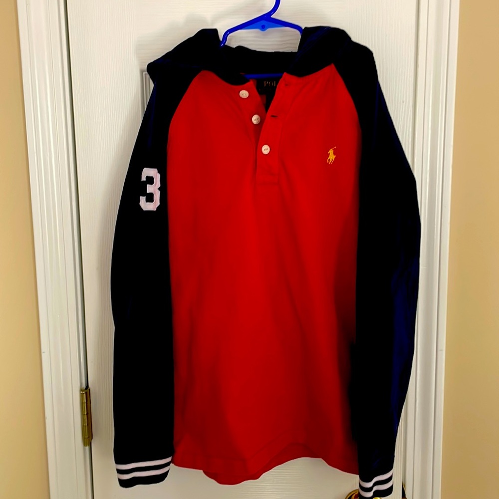 Ralph Lauren POLO long sleeve hoodie. Boys size L.